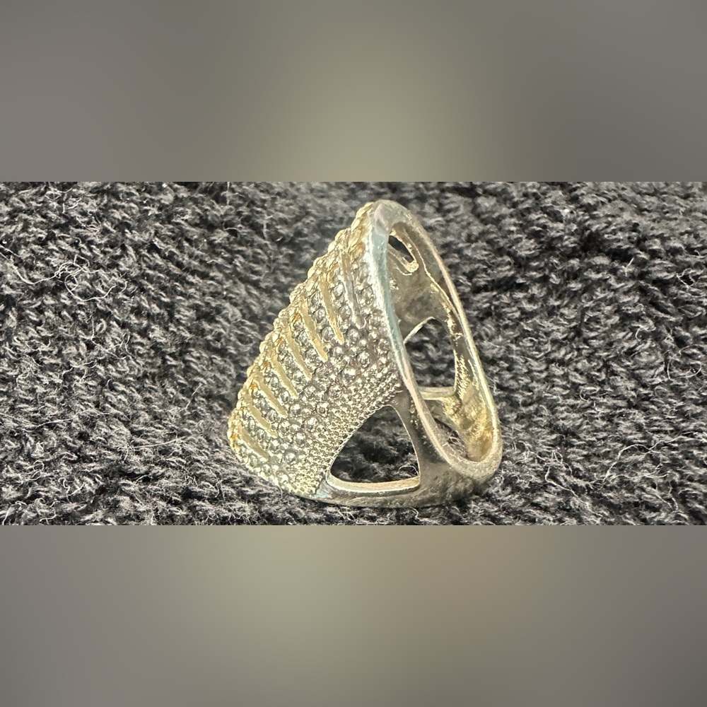 Silver Rhinestone Statement Ring - image 4